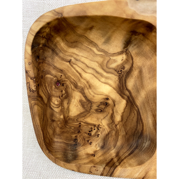 Handmade Olive Wood Serving Tray with 3 Compartments - Picture 5 of 6